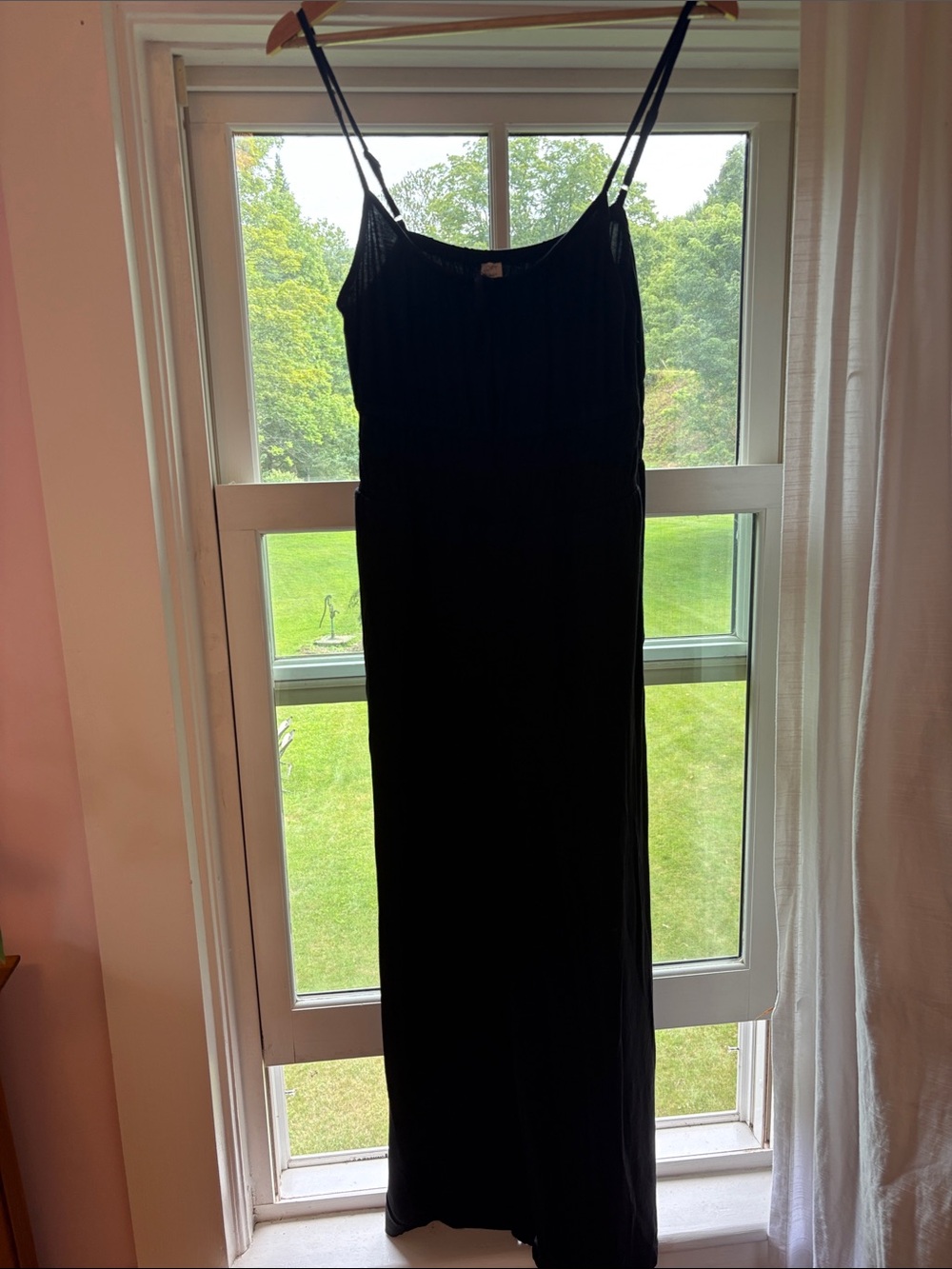 Black Jersey Jumpsuit with Spaghetti Straps